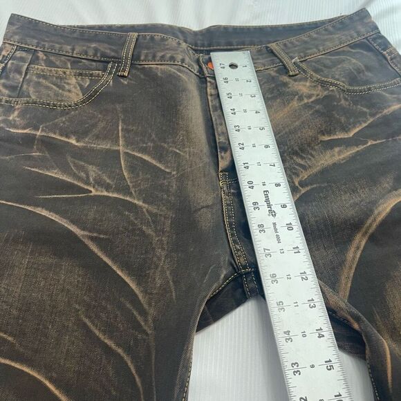 Parva Milano Classic Straight Whiskered Denim Jeans Size 38 X 30 - Picture 4 of 10